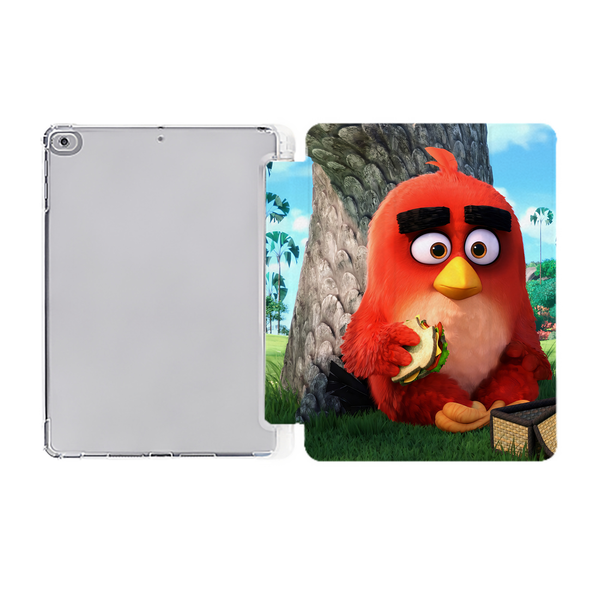 （画像用） Angry Birds アングリーバード IPad ケース ペン収納付き 三つ折りスタンド PUレザー×シリコン 対応機種9.5/10.5/10.9インチ